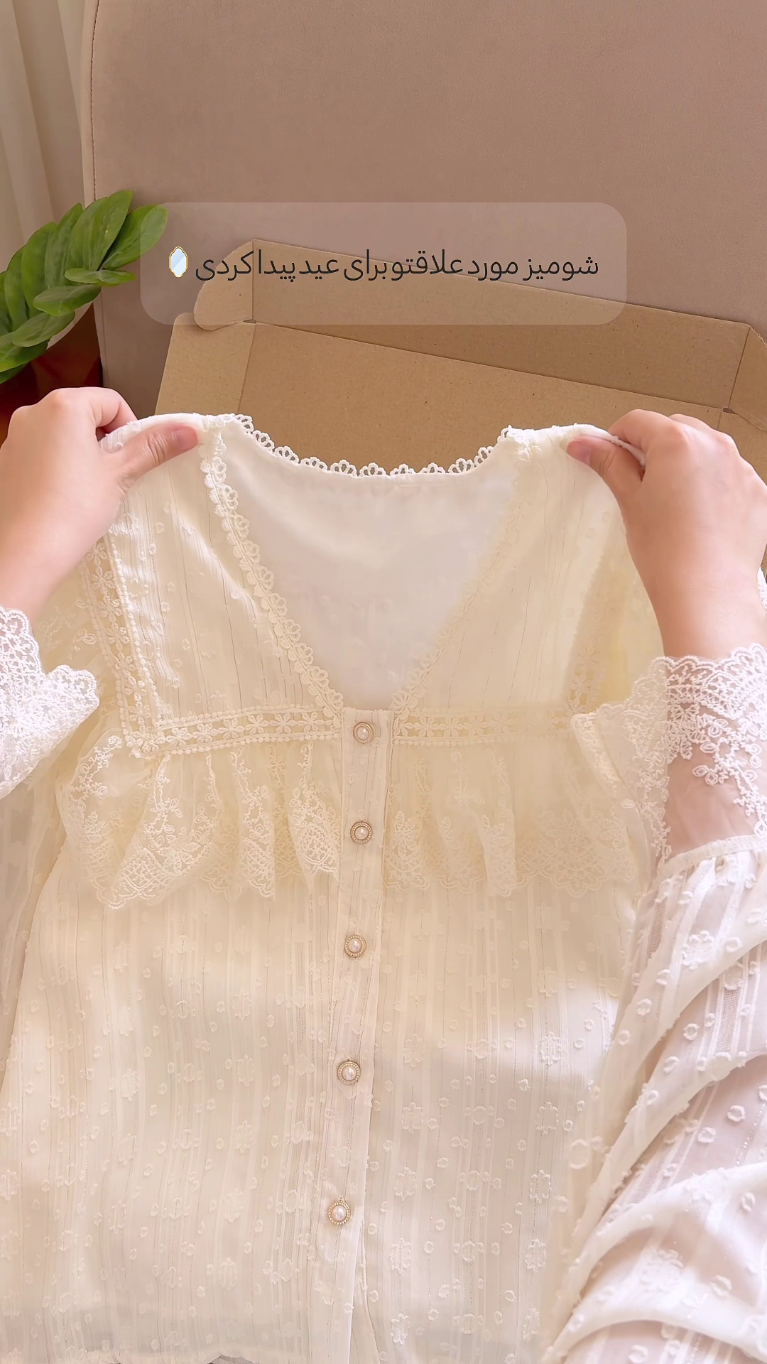 🌸 Vintage Lace Dream Blouse – Elegant Sheer Ruffle Top ✨🤍