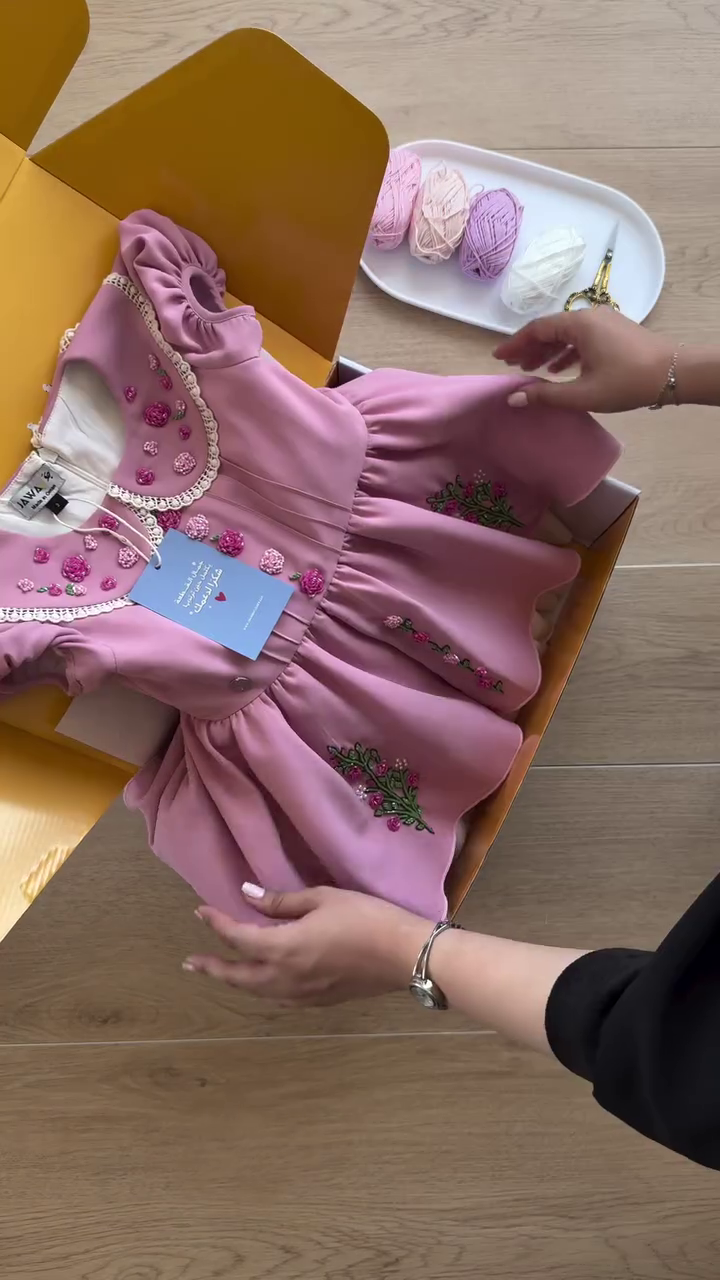 🌸 Princess Bloom Embroidered Party Dress – Baby Girl Premium Dress ✨👑💗