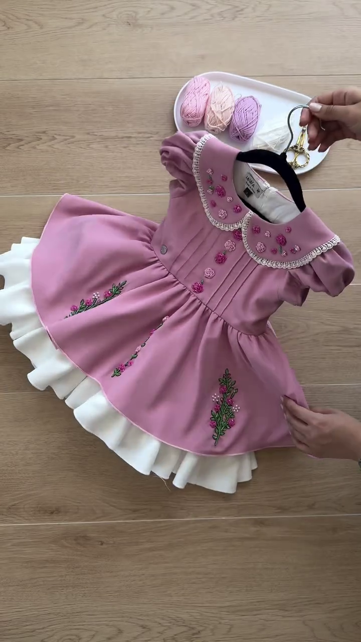 🌸 Princess Bloom Embroidered Party Dress – Baby Girl Premium Dress ✨👑💗