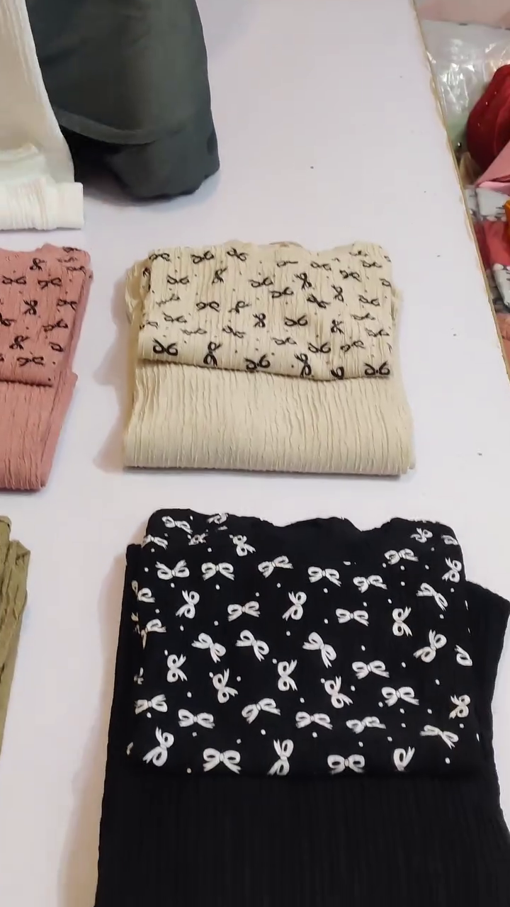 Chic Bow Print Co-Ord Set 🤍 | Elegant Soft Top & Flowy Skirt Set