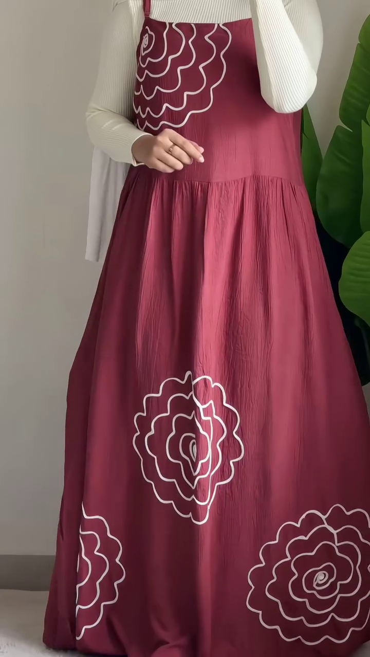 Olive Bloom Layered Maxi Dress 🌿 | Elegant Embroidered Pinafore Style Dress