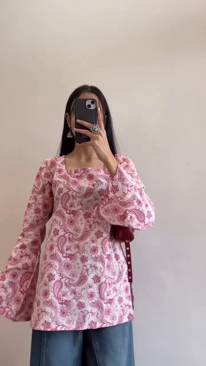 Blossom Pink Floral Peplum Top ✨ | Cute Summer Ethnic Fusion Cami