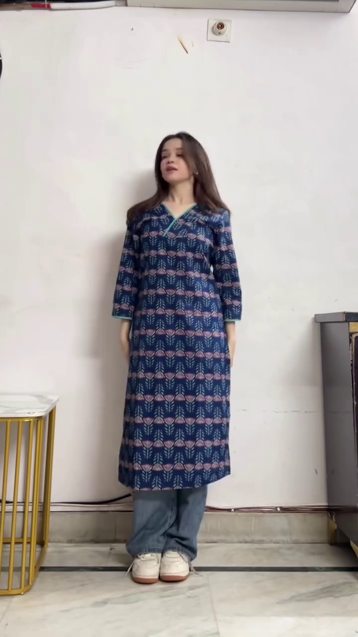 🌿 Indigo Rhythm Printed Kurta – Everyday Comfort with Artistic Flair 🌿