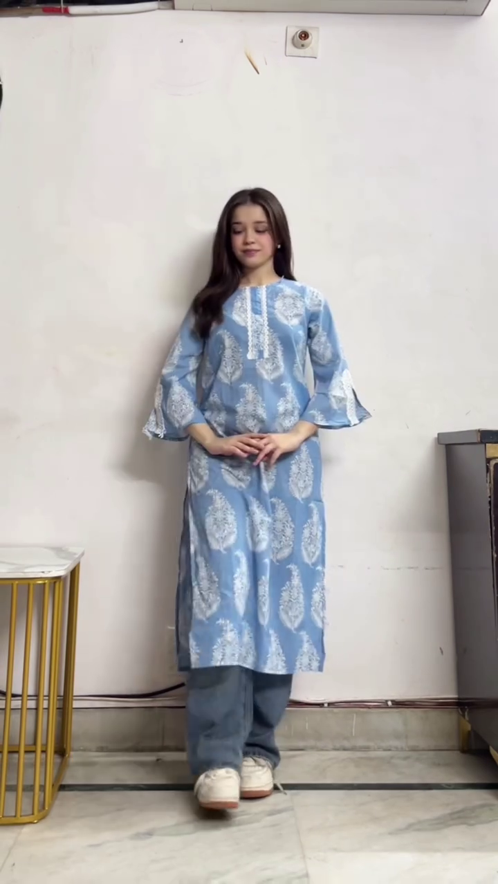 🌿 Indigo Rhythm Printed Kurta – Everyday Comfort with Artistic Flair 🌿