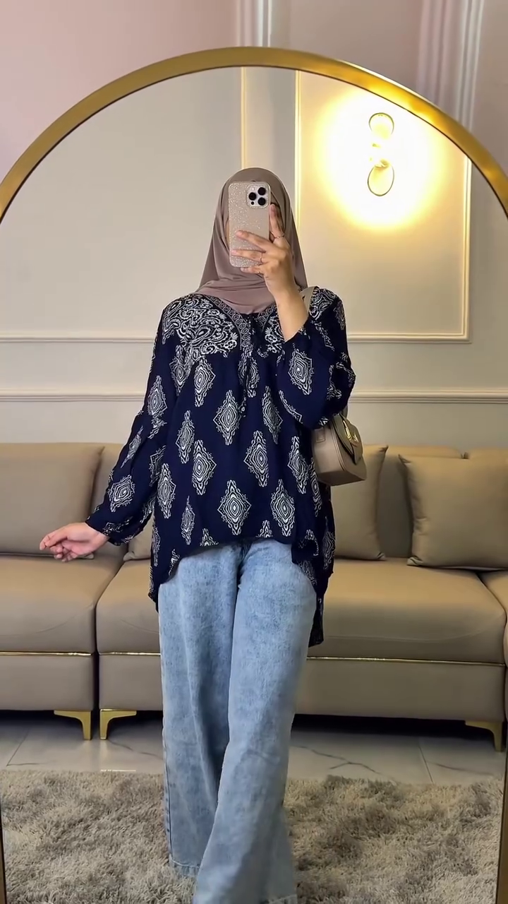 Elegant Everyday Printed Tunic Top – Effortless Style Meets Comfort 💙