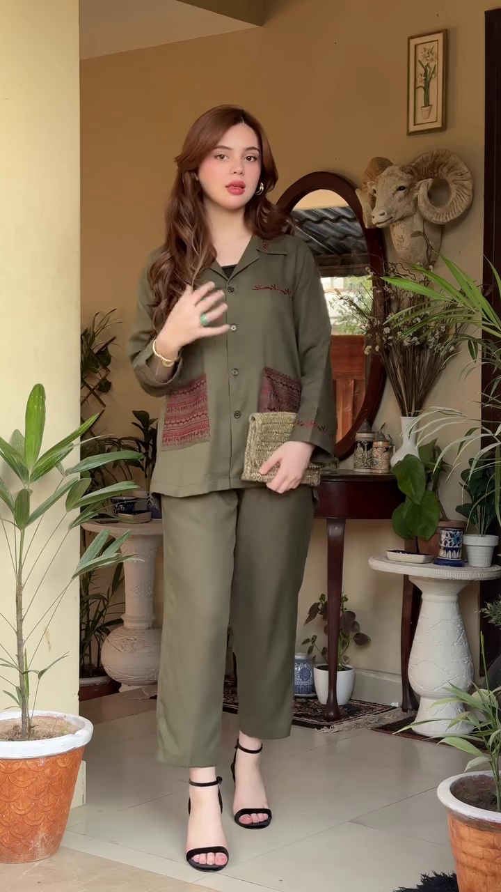 🌿 Olive Muse Co-Ord Set – Effortless Chic Meets Everyday Elegance ✨